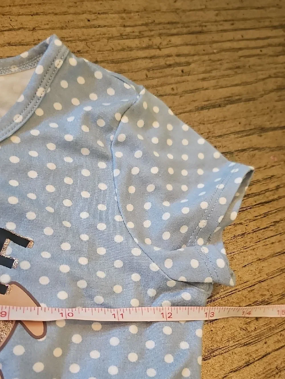 Blue Polka Dot 'Some Bunny Loves Me' Girls Shirt Size 6
